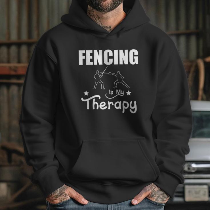 Fencing Is My Therapy Foil Sabre Epee Hoodie Gifts for Her