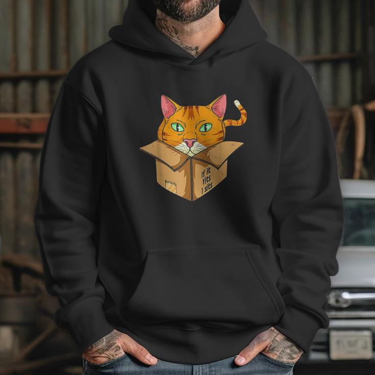 If It Is Fits I Sit Cat Box Funny Quote Hoodie Gifts for Her