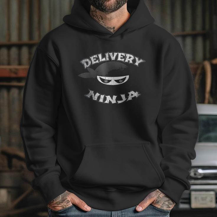 Food Delivery Pizza Mailman Truck Driver Multitasking Ninja Hoodie Gifts for Her