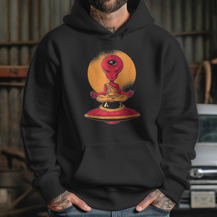 Funny Alien Meditation Monk Hoodie Gifts for Her