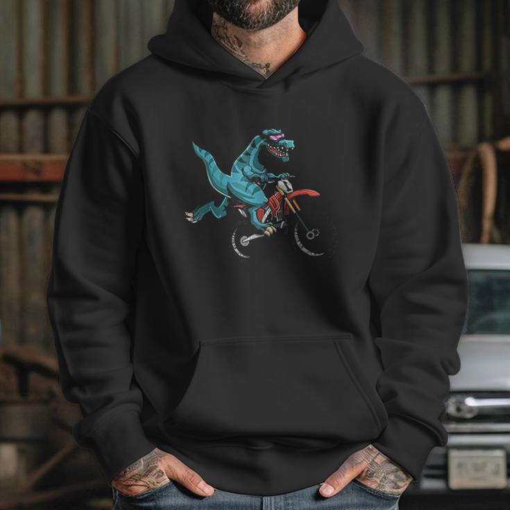 Funny Dino On Bike Trex Lover Rider Motorcycle Hoodie Gifts for Her