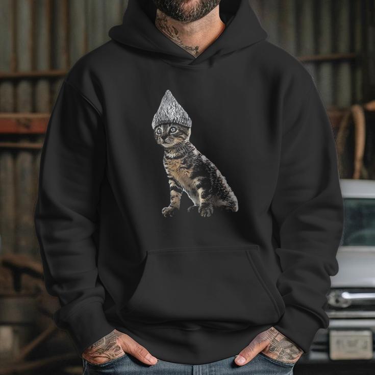 Funny Halloween Cat Tin Foil Hat Conspiracy For Men Hoodie Gifts for Her