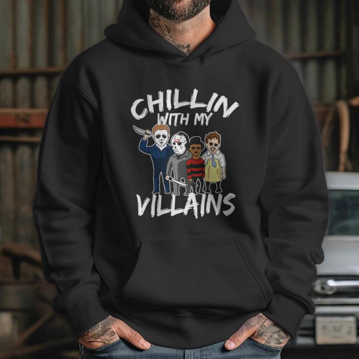 Funny Halloween Chillin With My Villains Hoodie Gifts for Her