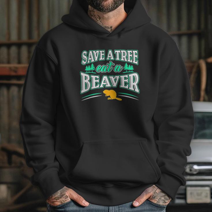 Funny Inappropriate Save A Tree Eat A Beaver Cunnilingus Hoodie Gifts for Her