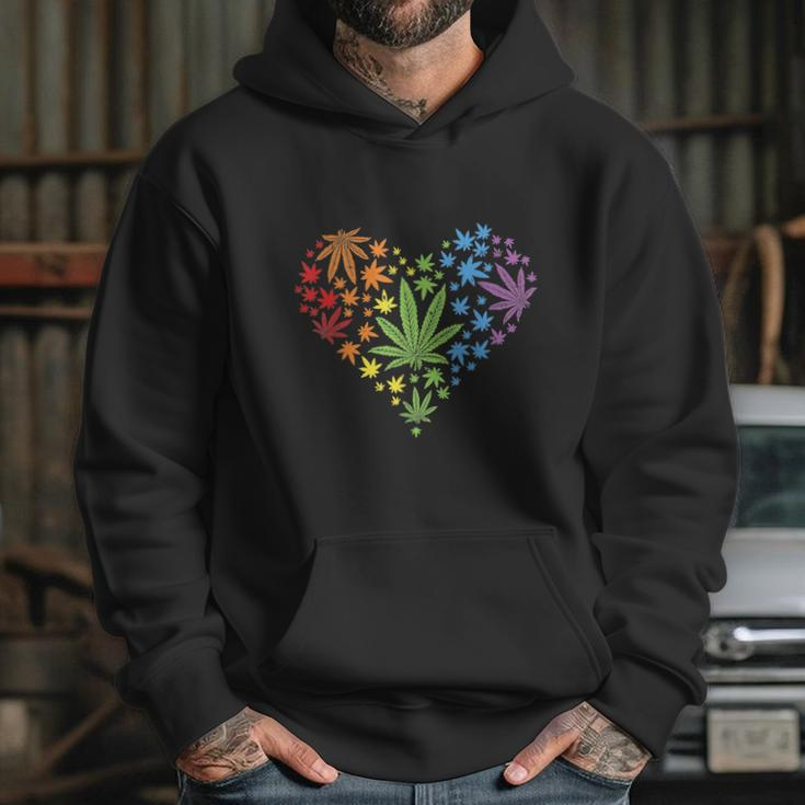 Funny Marijuana Heart Lgbt Gay Pride Month Graphic Design Printed Casual Daily Basic Hoodie Gifts for Her