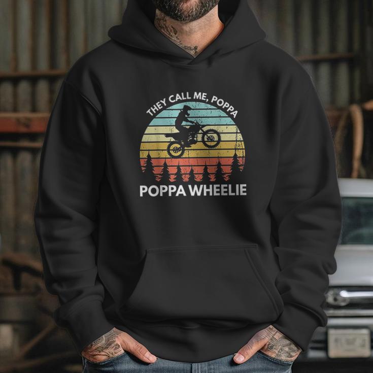 Funny Motocross Vintage Dirt Bike Poppa Wheelie Braaap Hoodie Gifts for Her