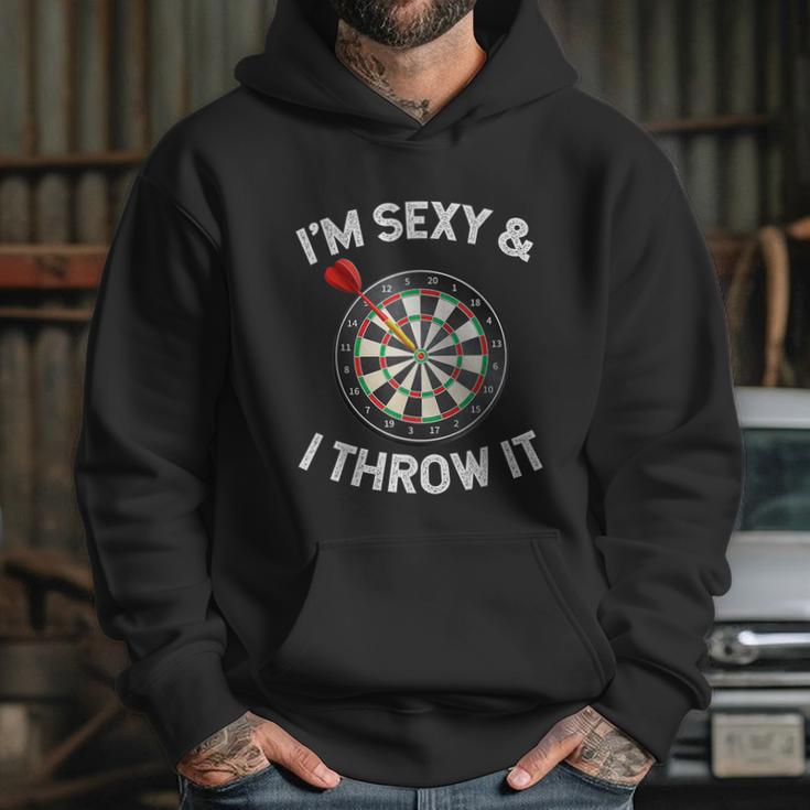 Funny Im Sexy & I Throw It Dart Shooting Throwing Hoodie Gifts for Her