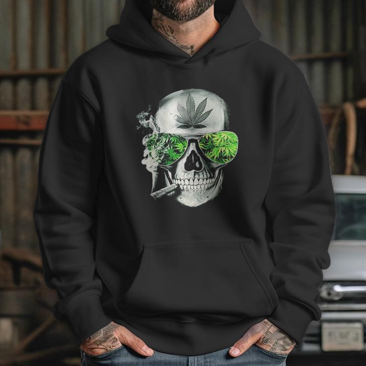 Funny Style Cannabis Marijuana Skull Mens Hoodie Gifts for Her