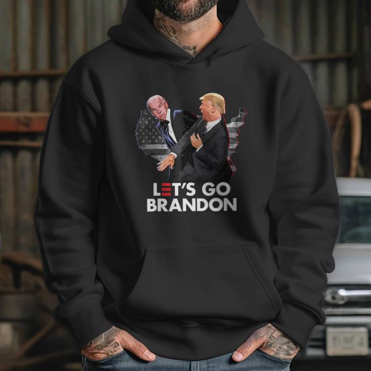 Funny Trump Slap Biden Go Lets Anti Democrat Graphic Design Printed Casual Daily Basic Hoodie Gifts for Her