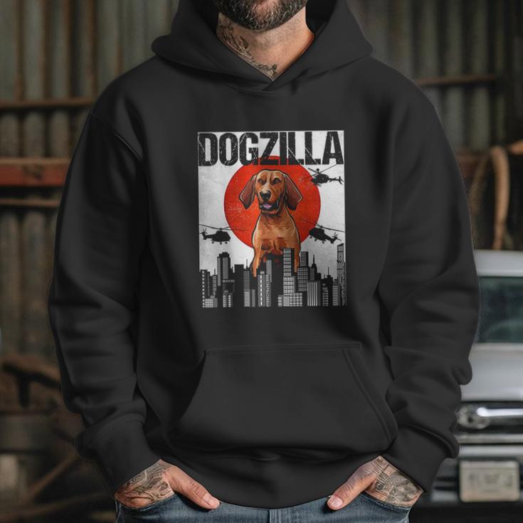 Funny Vintage Japanese Dogzilla Redbone Coonhound Hoodie Gifts for Her