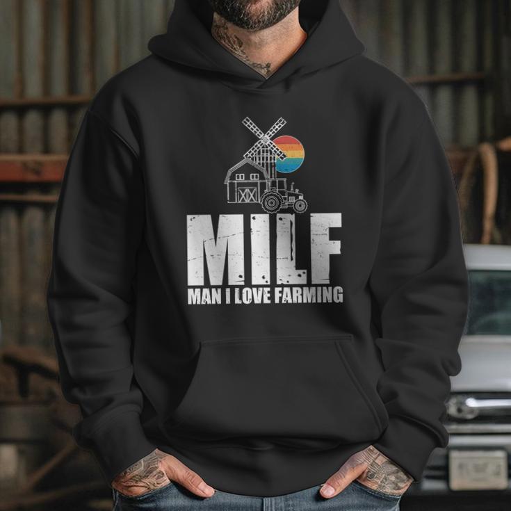 Funny Vintage Milf Man I Love Farming Hoodie Gifts for Her