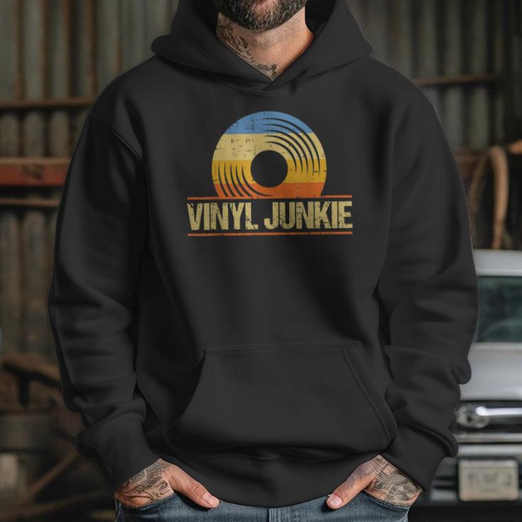 Funny Vinyl Junkie Record Collector Player Dj Hoodie Gifts for Her