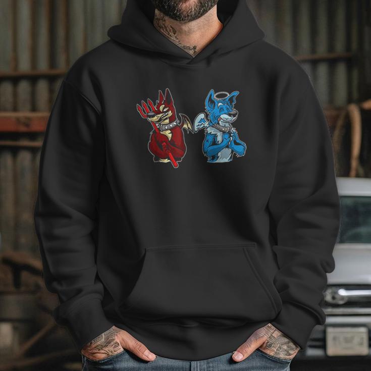 Good Vs Evil Doberman Pinscher Wolf Dog Furry Hoodie Gifts for Her