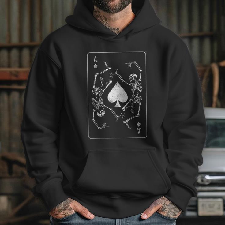 Goth Punk Ace Of Spades Card Shark Gambler Skeleton Hoodie Gifts for Her