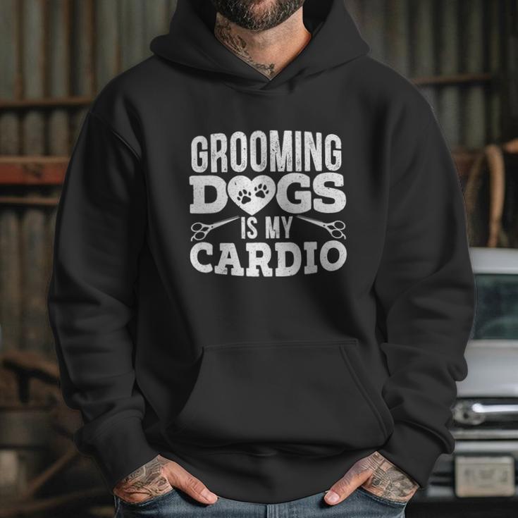 Grooming Dogs Is My Cardio Pet Groomer Furologist Fur Artist Cool Gift Hoodie Gifts for Her