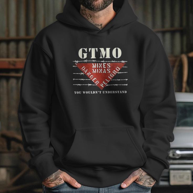 Gtmo Land Mine Barbed Wire Sign Guantanamo Bay Cuba Hoodie Gifts for Her