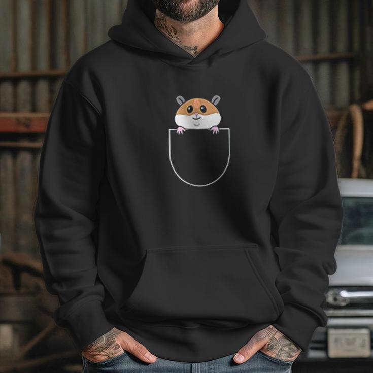 Hamster In Faux Pocket Hoodie Gifts for Her