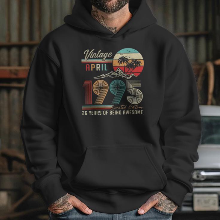 Happy 26Th Birthday Vintage April 1995 26 Years Old Hoodie Gifts for Her