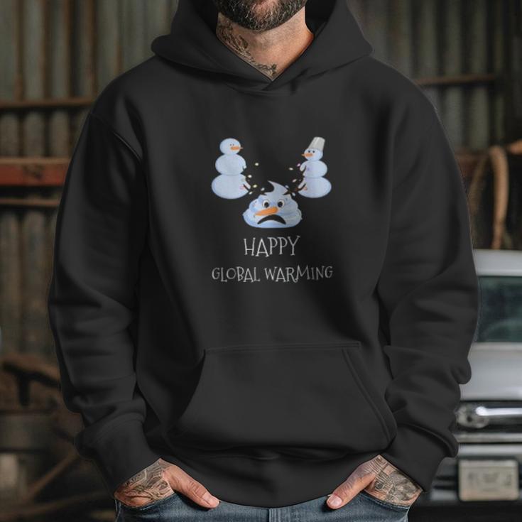 Happy Global Warming Snowmen Emoji Climate Change Hoodie Gifts for Her