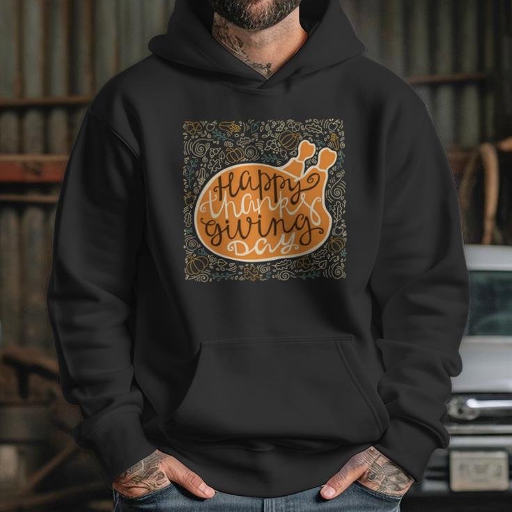 Happy Thanksgiving Day Turkey Pumpkin Logo Hoodie Gifts for Her