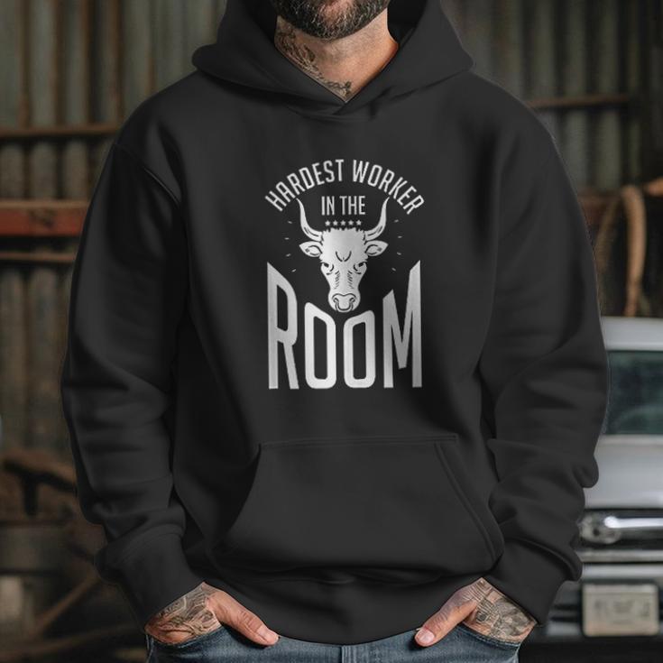 Hardest Worker In The Room Funny Fitness Workout Hoodie Gifts for Her