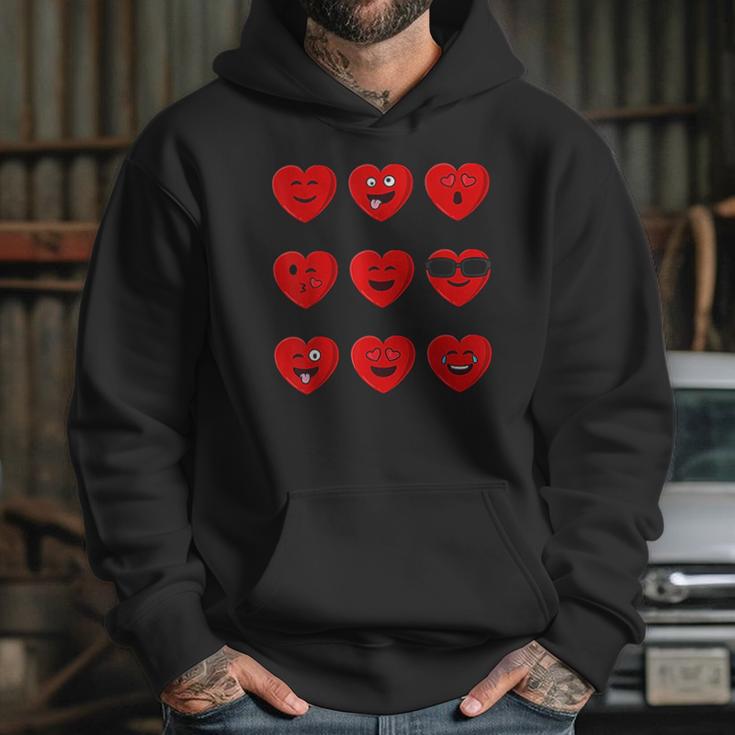 Heart Emojis Valentines Day Funny Emoticons Hoodie Gifts for Her