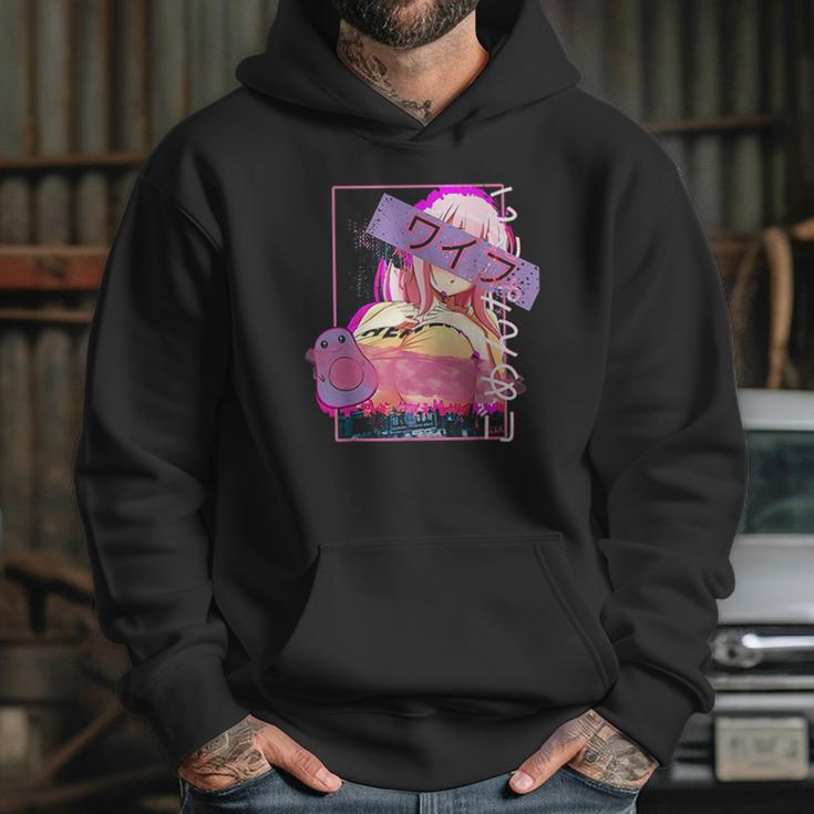 Hentai Vaporwave Concept Design Lewd Japanese Oppai Girl Hoodie Gifts for Her