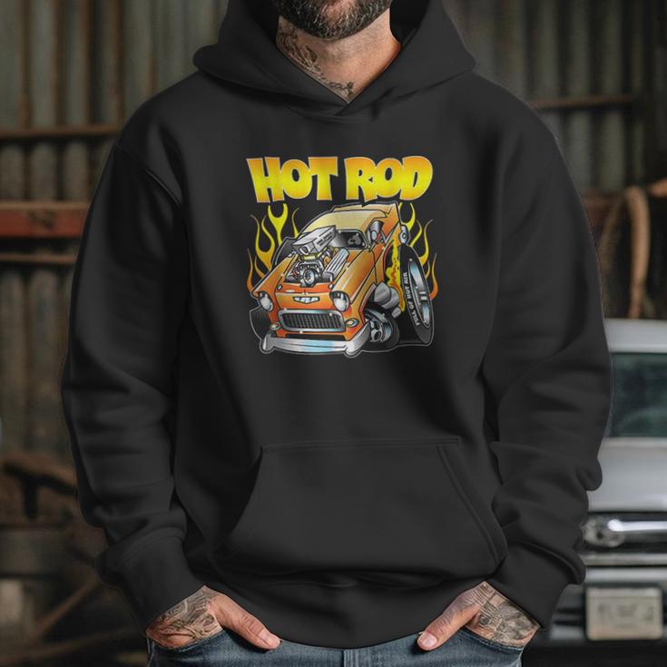 Hot Rod 55 Gasser Blown Jacked Up Flames Car Hoodie Gifts for Her