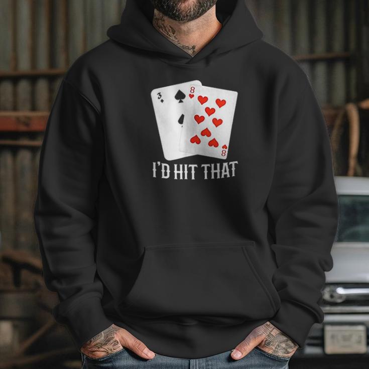 Id Hit That 11 Of Blackjack Cards Gambling Hoodie Gifts for Her