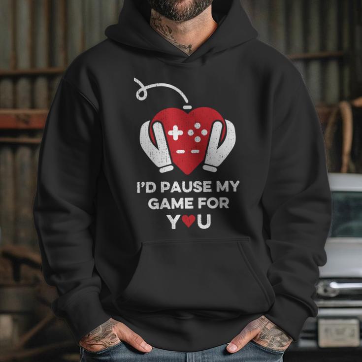 Id Pause My Game For You Valentines Day Controller Hoodie Gifts for Her