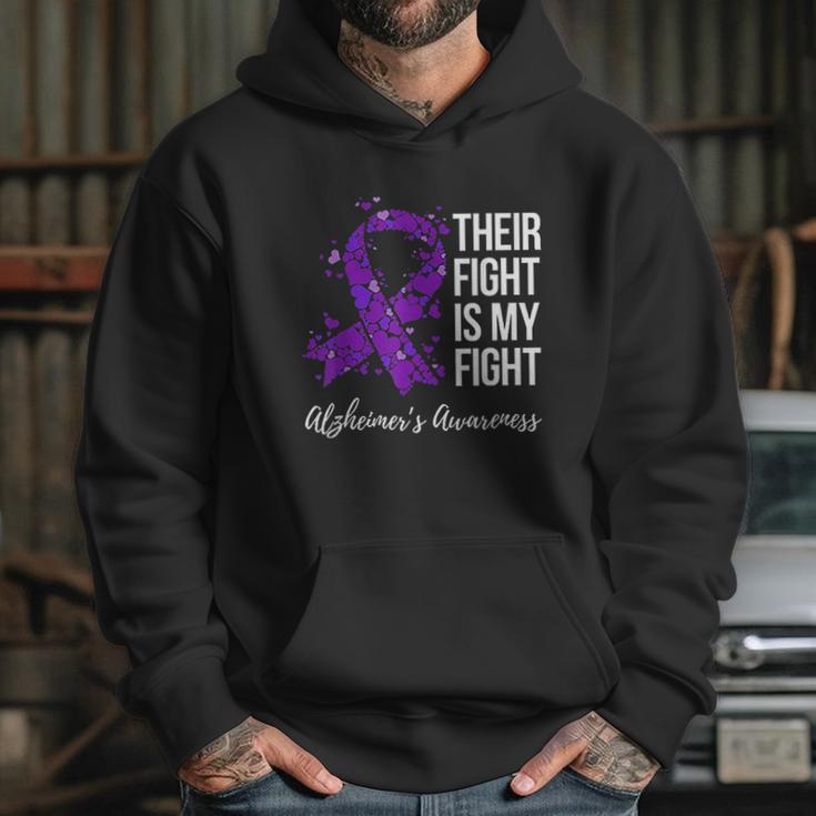 Their Fight Is My Fight Purple Ribbon Alzheimer Hoodie Gifts for Her