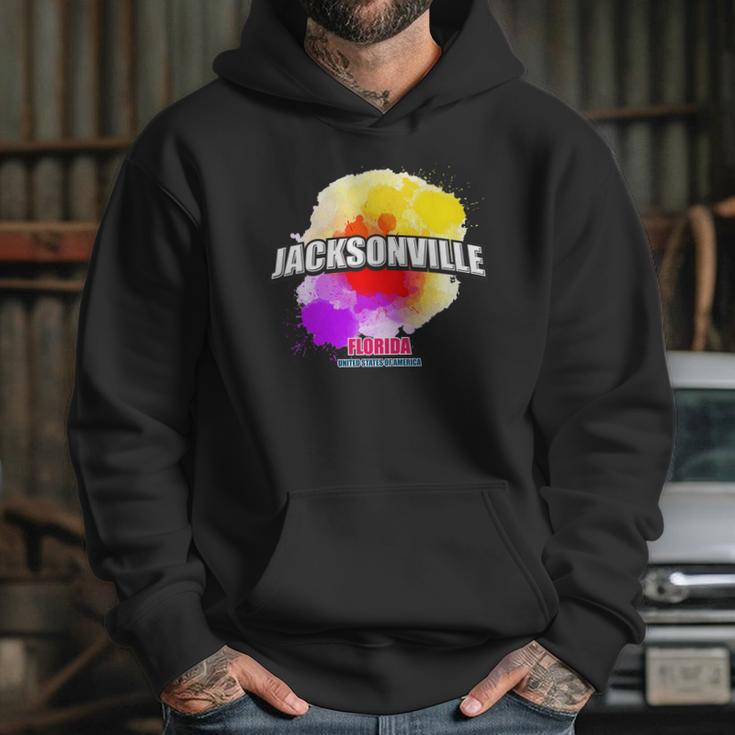 Jacksonville Colorful Retro Logo Hoodie Gifts for Her