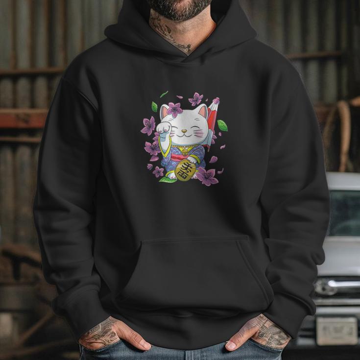 Japanese Maneki Neko Lucky Cat Hoodie Gifts for Her