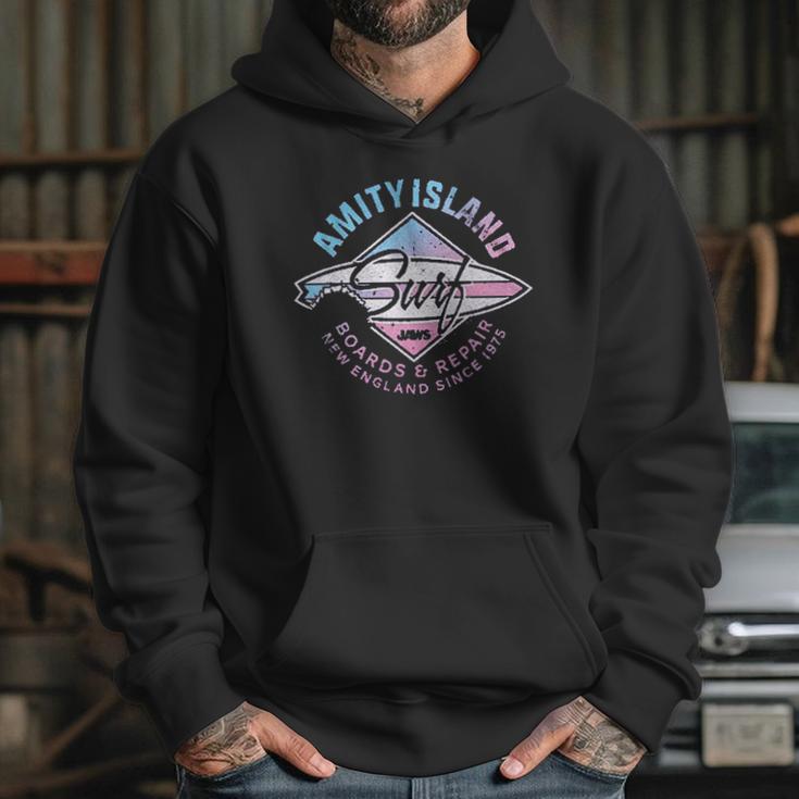 Jaws Amity Island Surf Purple Heather Hoodie Gifts for Her