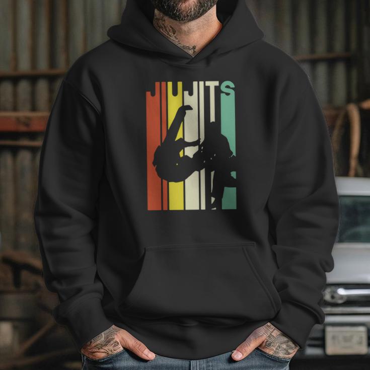 Jiu Jitsu Silhouette Bjj Brazilian Jiu Jitsu Retro Hoodie Gifts for Her