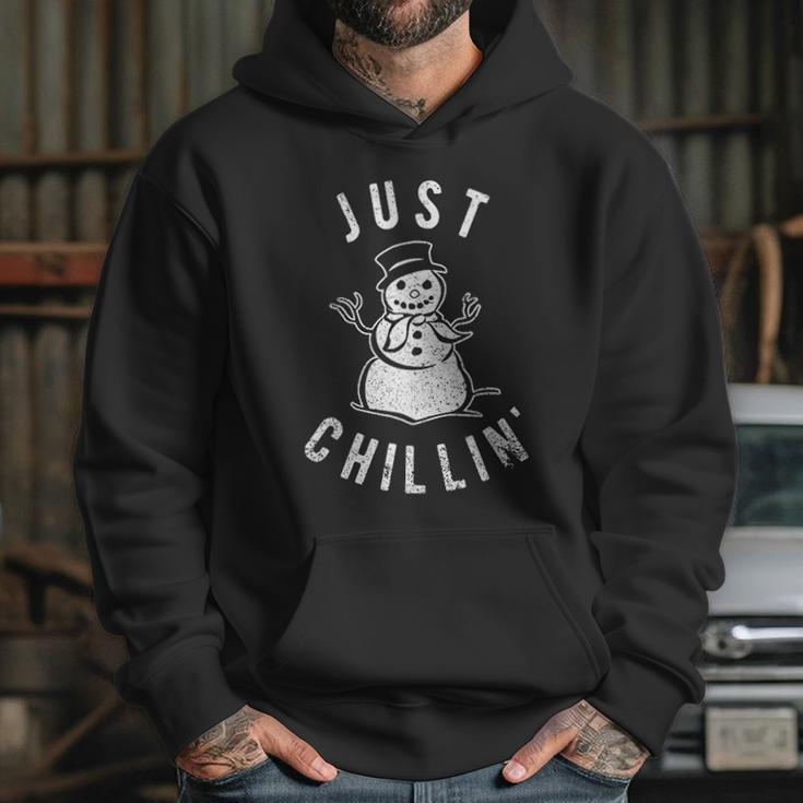 Just Chillin Snowman Hilarious Saying Funny Hoodie Gifts for Her