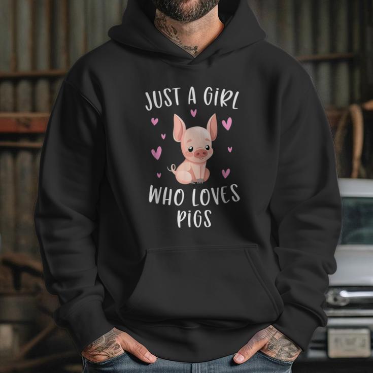 Just A Girl Who Loves Pigs Funny Piggy Lovers Gift For Girls Graphic Design Printed Casual Daily Basic Hoodie Gifts for Her