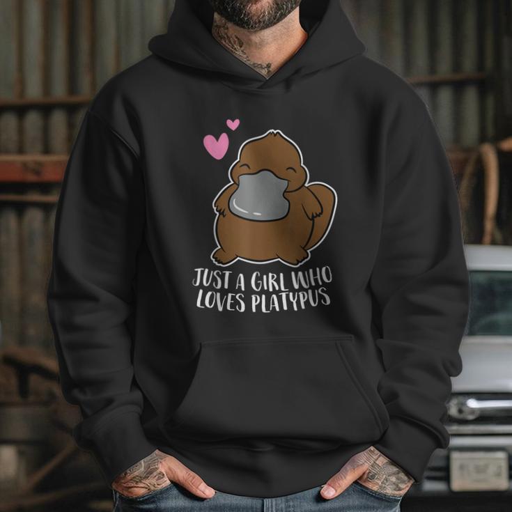 Just A Girl Who Loves Platypus Cute Platypus Girl Graphic Design Printed Casual Daily Basic Hoodie Gifts for Her