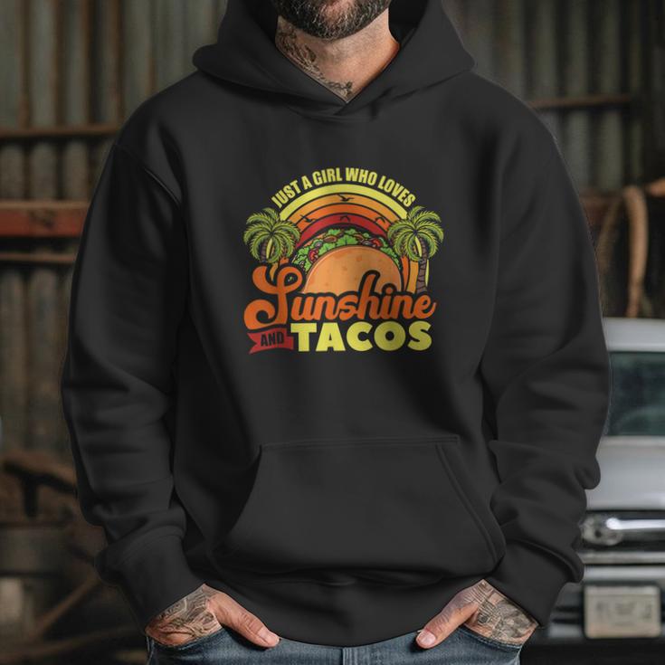 Just A Girl Who Loves Sunshine And Tacos Fast Food Junk Gift Graphic Design Printed Casual Daily Basic Hoodie Gifts for Her