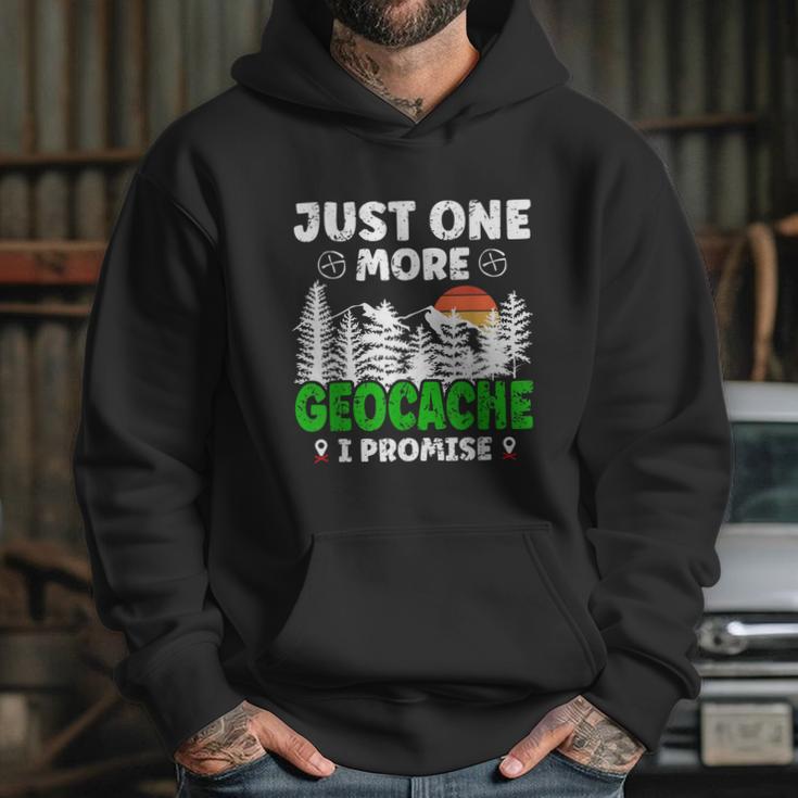 Just One More Geocache Geocacher Geocaching Fans Graphic Design Printed Casual Daily Basic Hoodie Gifts for Her