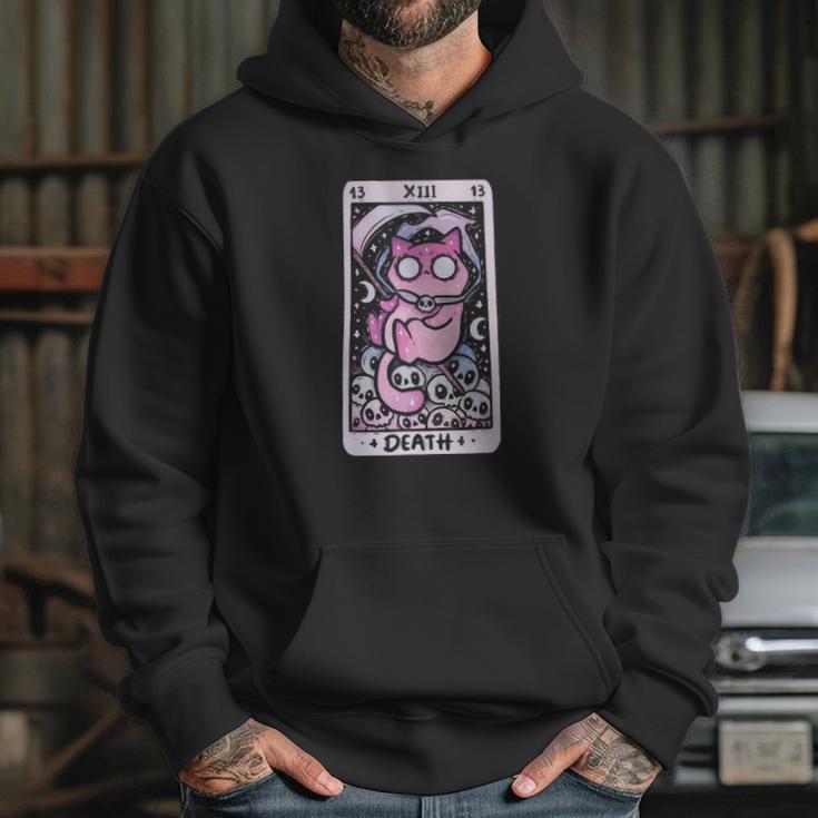 Kawaii Pastel Goth Art The Death Tarot Cute Cat Creepy Art Hoodie Gifts for Her