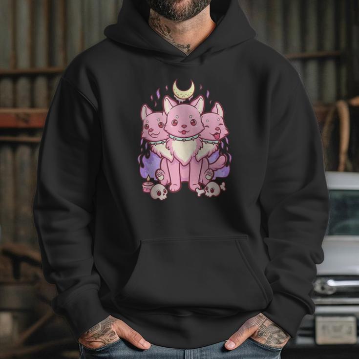 Kawaii Pastel Goth Cute Creepy 3 Headed Dog Hoodie Gifts for Her