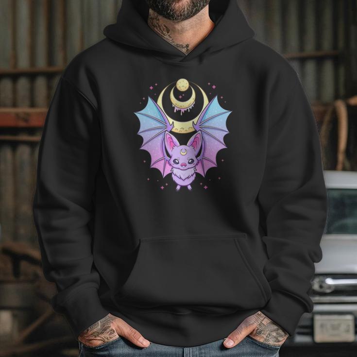 Kawaii Pastel Goth Cute Creepy Crescent Moon Bat Hoodie Gifts for Her