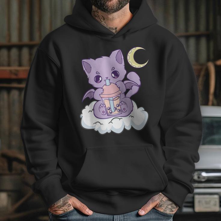 Kawaii Pastel Goth Cute Creepy Witchy Cat Boba Anime Kitten Hoodie Gifts for Her