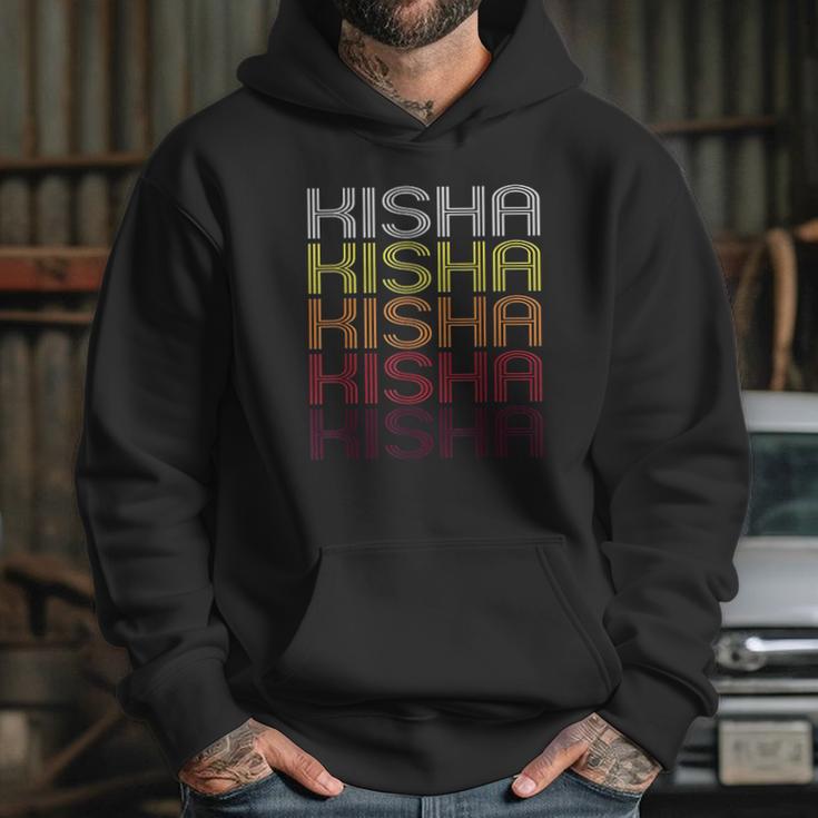 Kisha Retro Wordmark Pattern Vintage Style Hoodie Gifts for Her