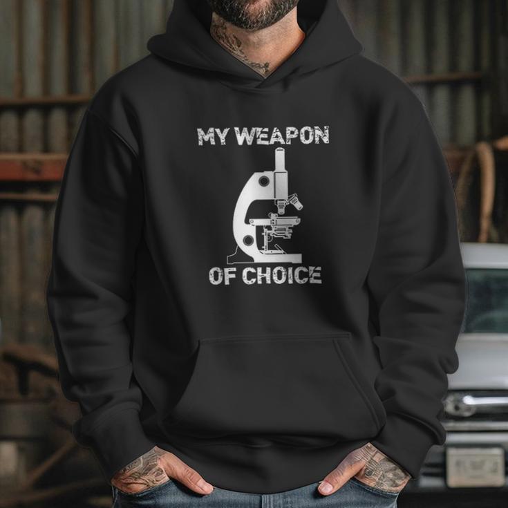 Lab Tech Biologist Gifts Microscope Weapon Of Choice Hoodie Gifts for Her