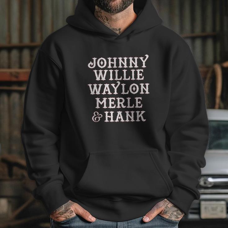 Ladies Johnny Willie Waylon Merle Hank Scoop Hoodie Gifts for Her