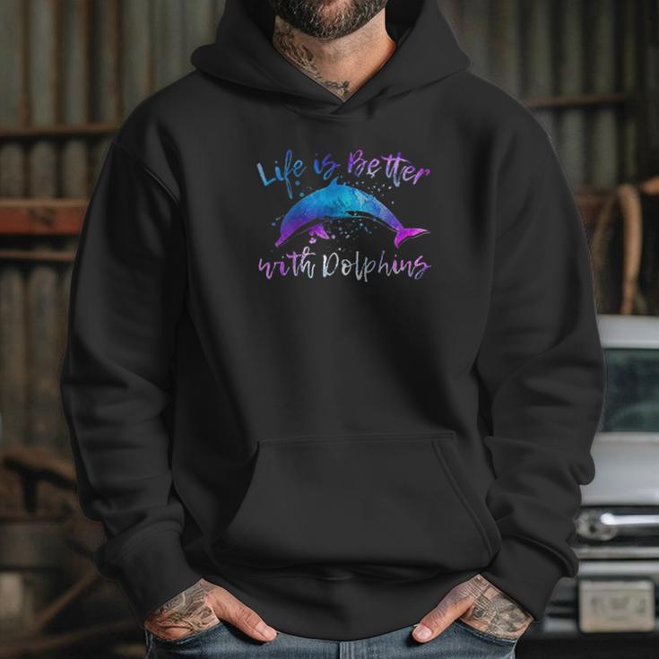 Life Is Better With Dolphins Hoodie Gifts for Her