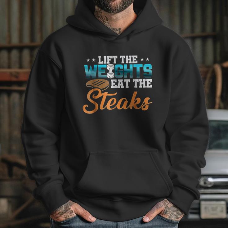 Lift Weight Eat Steaks Meat Eater Carnivore Lifting Hoodie Gifts for Her