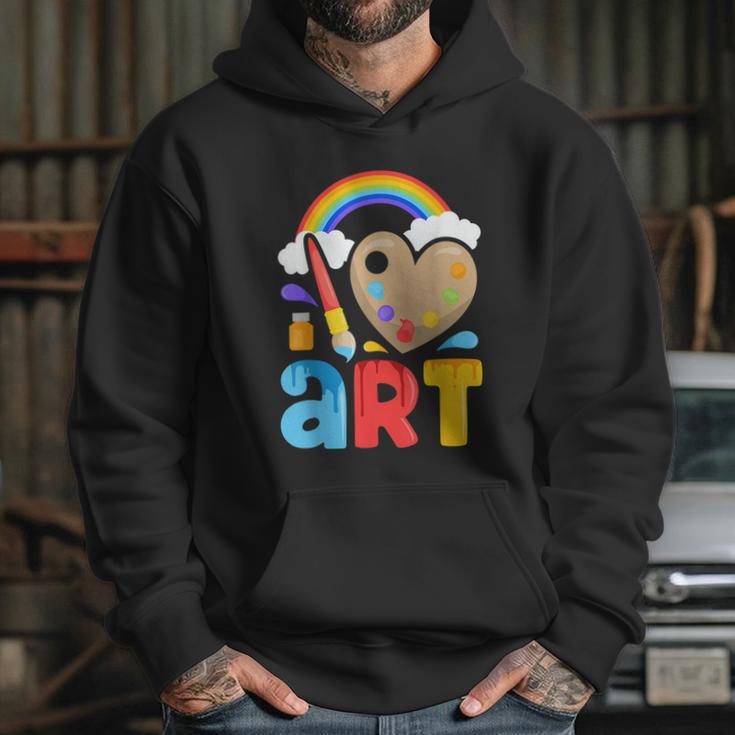 I Love Art Artist Painter Colorful Paintingkids Girls Hoodie Gifts for Her